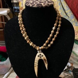 Antler Beaded Necklace 20-inches